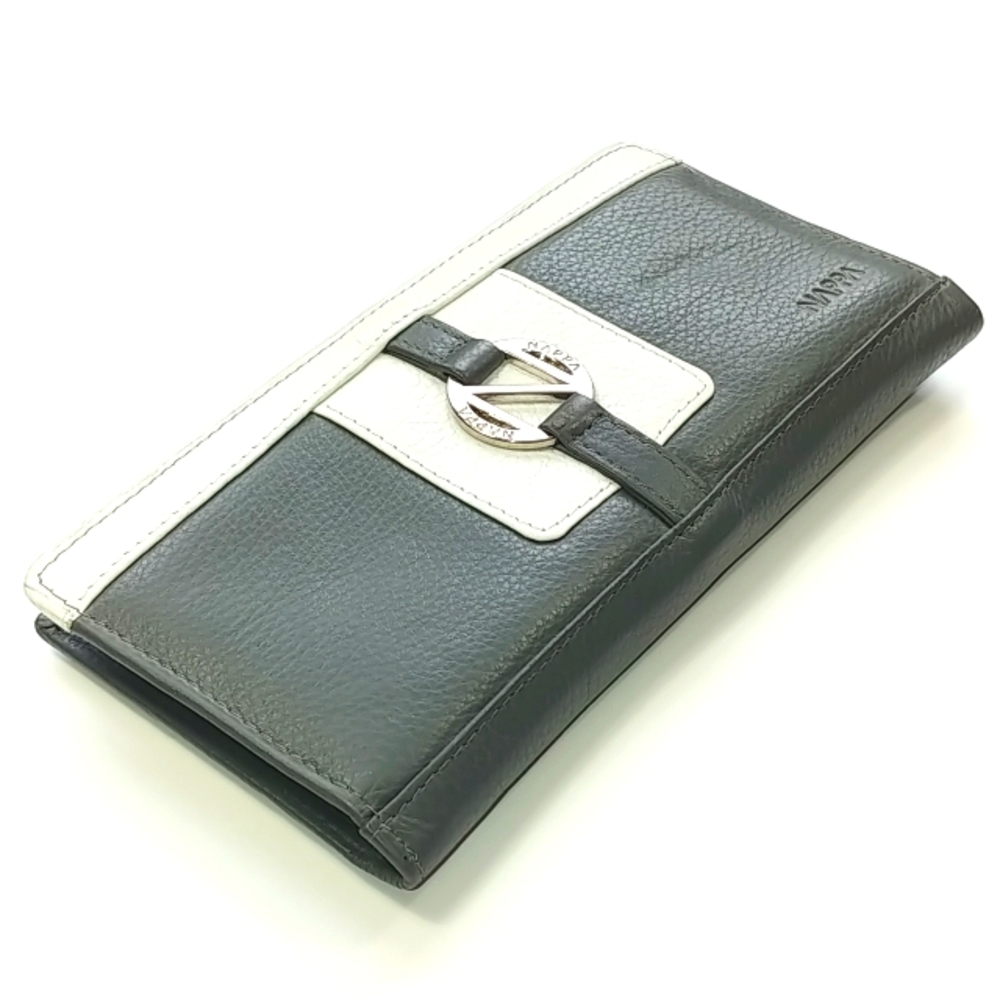 Nappa leather wallet grey & white NWT